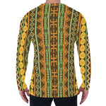 African Tribal Inspired Pattern Print Men's Long Sleeve T-Shirt
