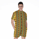 African Tribal Inspired Pattern Print Men's Rompers