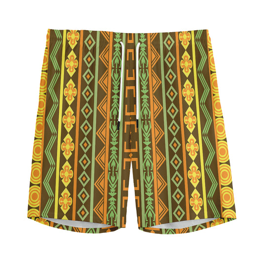 African Tribal Inspired Pattern Print Men's Sports Shorts