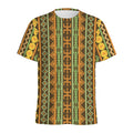 African Tribal Inspired Pattern Print Men's Athletic T-Shirt