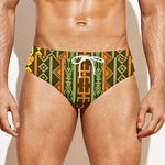 African Tribal Inspired Pattern Print Men's Swim Briefs
