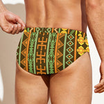 African Tribal Inspired Pattern Print Men's Swim Briefs