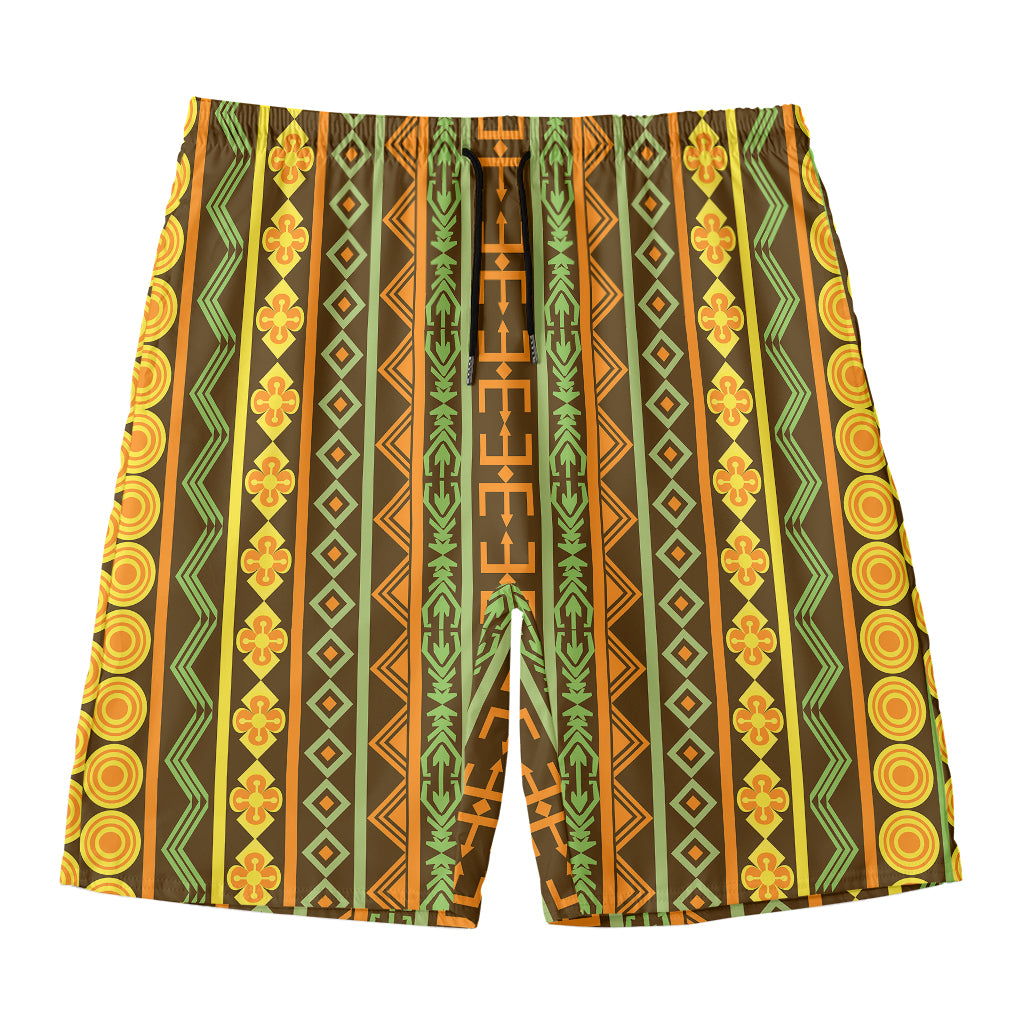 African Tribal Inspired Pattern Print Men's Swim Trunks