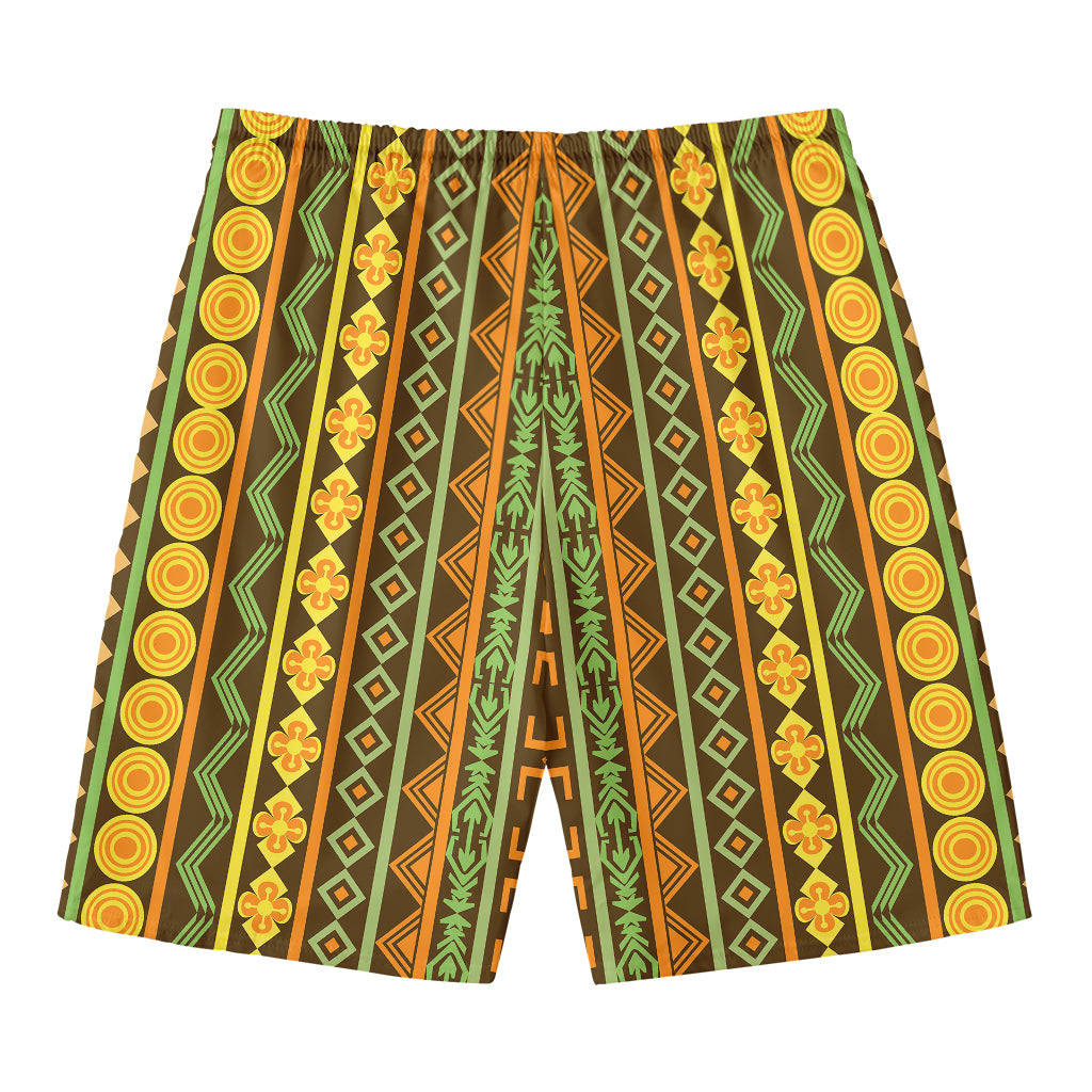 African Tribal Inspired Pattern Print Men's Swim Trunks