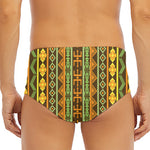 African Tribal Inspired Pattern Print Men's Triangle Swim Briefs