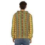 African Tribal Inspired Pattern Print Men's Velvet Pullover Hoodie