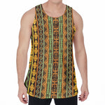 African Tribal Inspired Pattern Print Men's Velvet Tank Top
