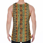 African Tribal Inspired Pattern Print Men's Velvet Tank Top