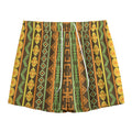 African Tribal Inspired Pattern Print Mesh Shorts