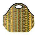 African Tribal Inspired Pattern Print Neoprene Lunch Bag