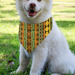African Tribal Inspired Pattern Print Over The Collar Dog Bandana