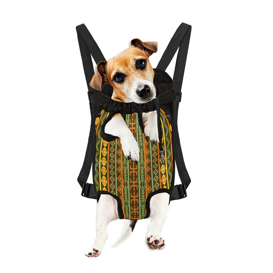African Tribal Inspired Pattern Print Pet Carrier Backpack