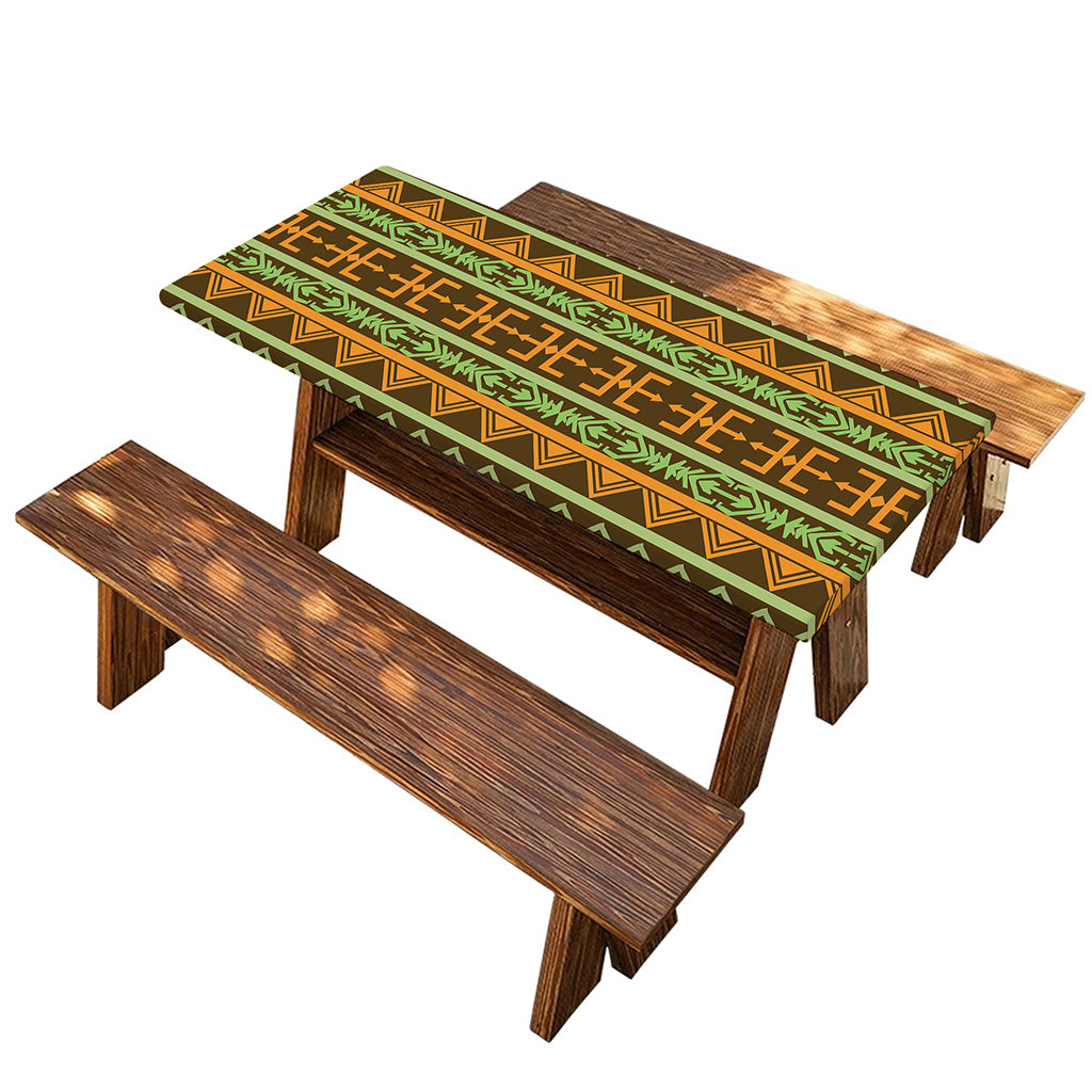 African Tribal Inspired Pattern Print Picnic Table Cover