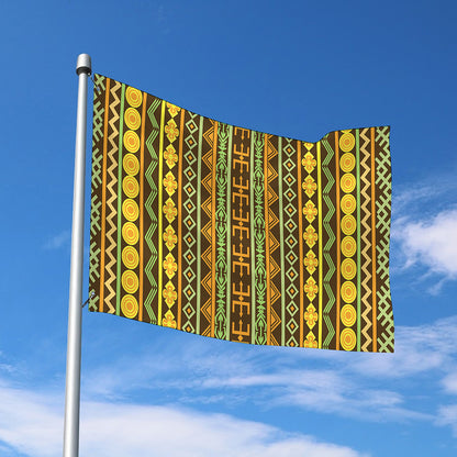 African Tribal Inspired Pattern Print Polyester Flag