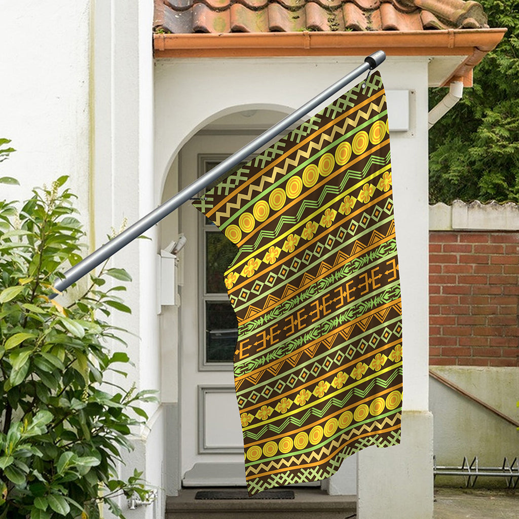 African Tribal Inspired Pattern Print Polyester Flag