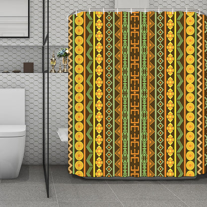 African Tribal Inspired Pattern Print Polyester Shower Curtain