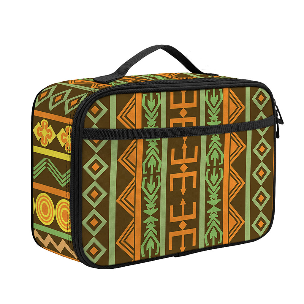 African Tribal Inspired Pattern Print Portable Lunch Bag