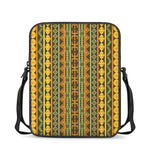 African Tribal Inspired Pattern Print Rectangular Crossbody Bag