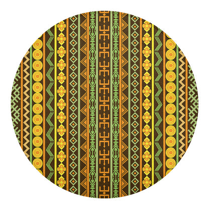 African Tribal Inspired Pattern Print Round Blanket
