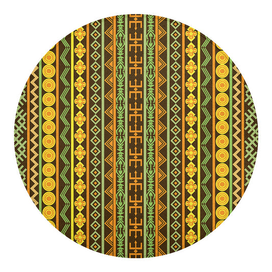 African Tribal Inspired Pattern Print Round Blanket