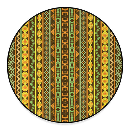 African Tribal Inspired Pattern Print Round Floor Mat