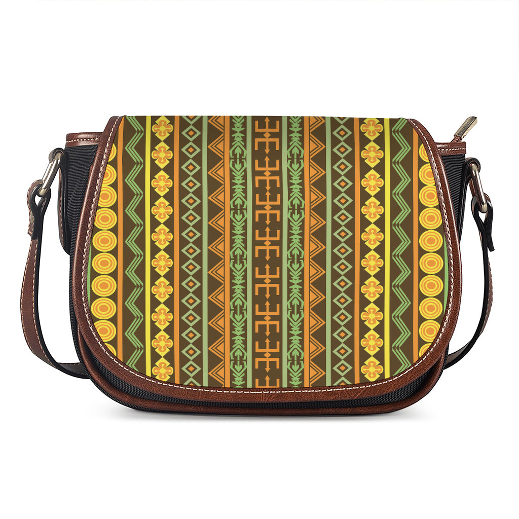 African Tribal Inspired Pattern Print Saddle Bag