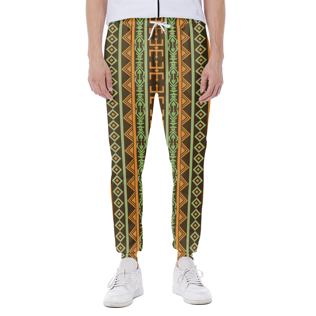 African Tribal Inspired Pattern Print Scuba Joggers