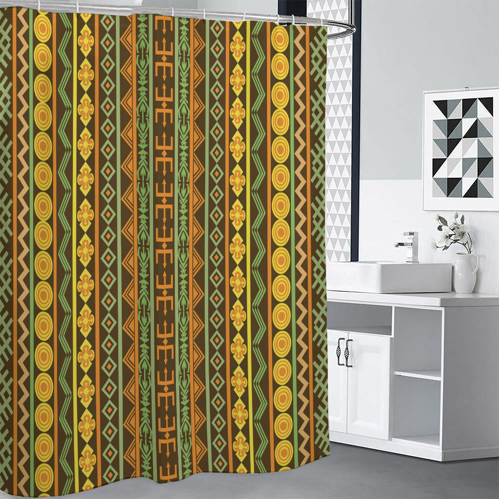 African Tribal Inspired Pattern Print Shower Curtain