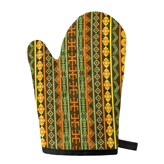 African Tribal Inspired Pattern Print Single Oven Mitt