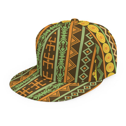 African Tribal Inspired Pattern Print Snapback Cap