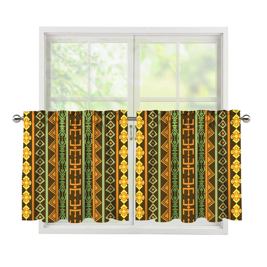 African Tribal Inspired Pattern Print Tier Curtains