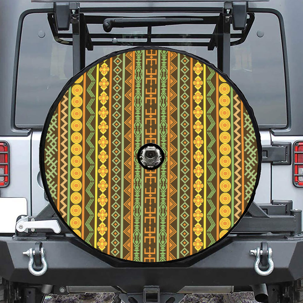 African Tribal Inspired Pattern Print Tire Cover With Camera Hole
