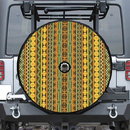 African Tribal Inspired Pattern Print Tire Cover With Camera Hole