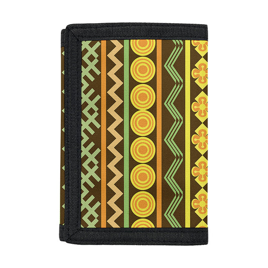 African Tribal Inspired Pattern Print Trifold Wallet