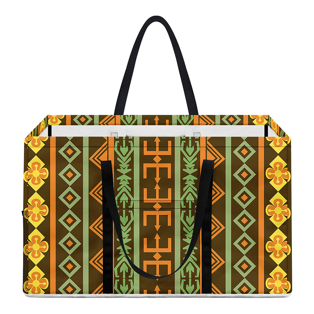 African Tribal Inspired Pattern Print Utility Tote Bag