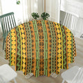 African Tribal Inspired Pattern Print Waterproof Round Tablecloth