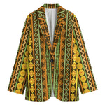 African Tribal Inspired Pattern Print Women's Blazer