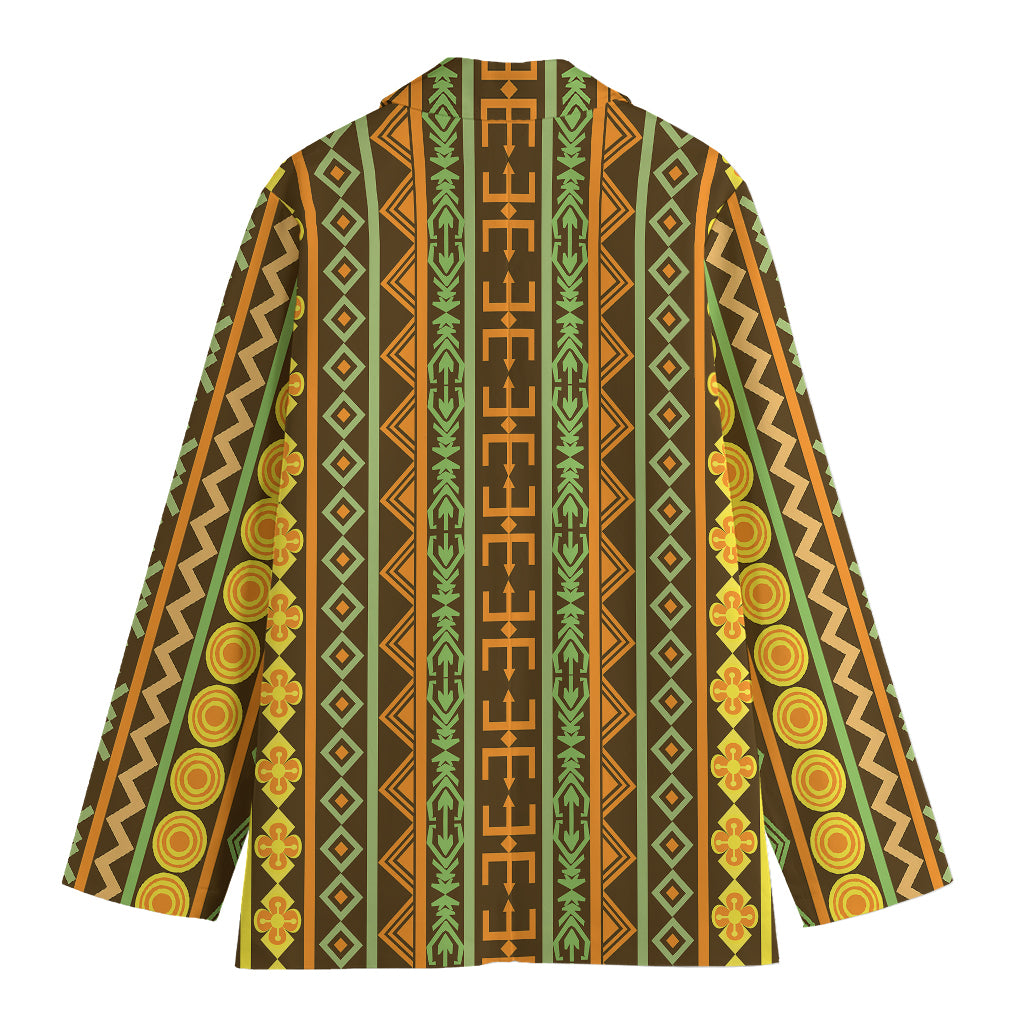 African Tribal Inspired Pattern Print Women's Blazer