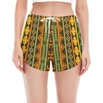 African Tribal Inspired Pattern Print Women's Split Running Shorts