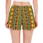 African Tribal Inspired Pattern Print Women's Split Running Shorts