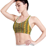 African Tribal Inspired Pattern Print Women's Sports Bra