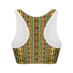 African Tribal Inspired Pattern Print Women's Sports Bra