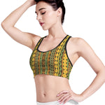 African Tribal Inspired Pattern Print Women's Sports Bra