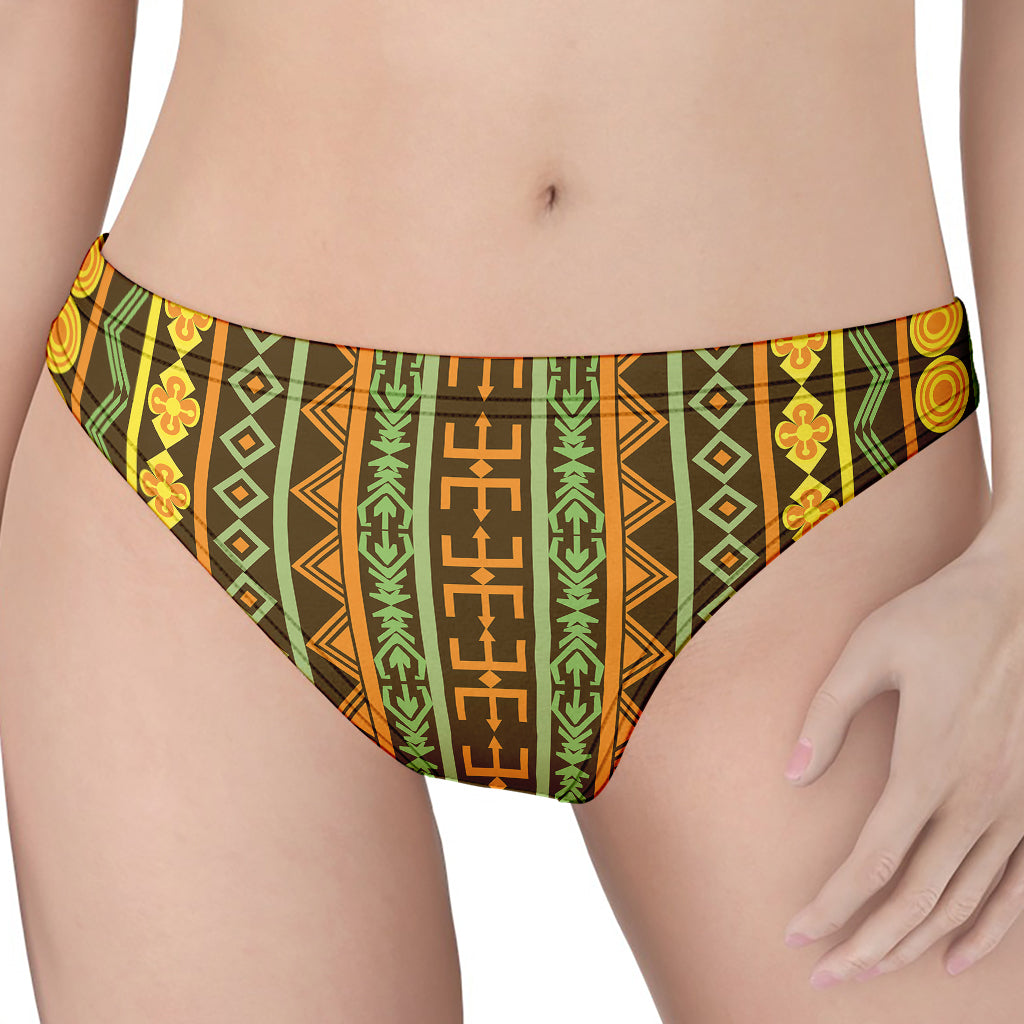 African Tribal Inspired Pattern Print Women's Thong