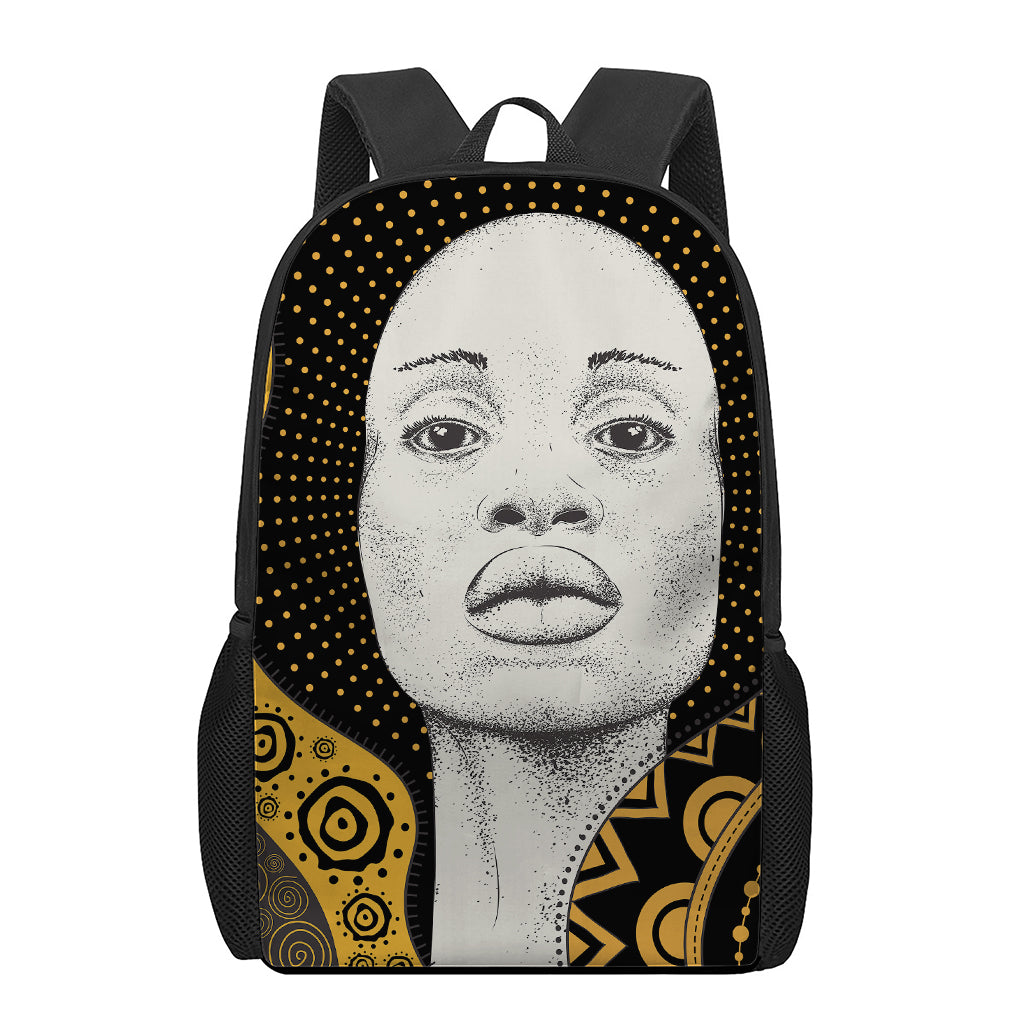 African Woman Print 17 Inch Backpack