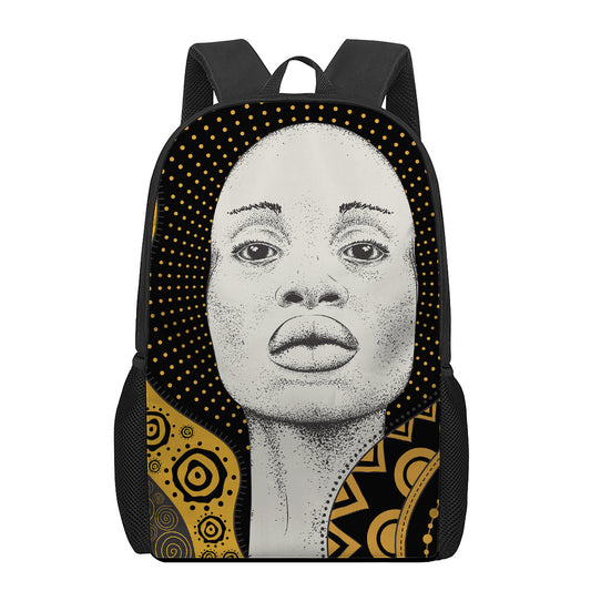African Woman Print 17 Inch Backpack
