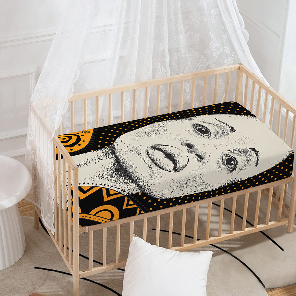 African Woman Print Baby Crib Sheet