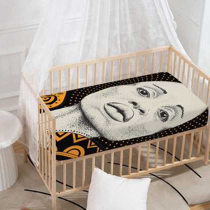 African Woman Print Baby Crib Sheet