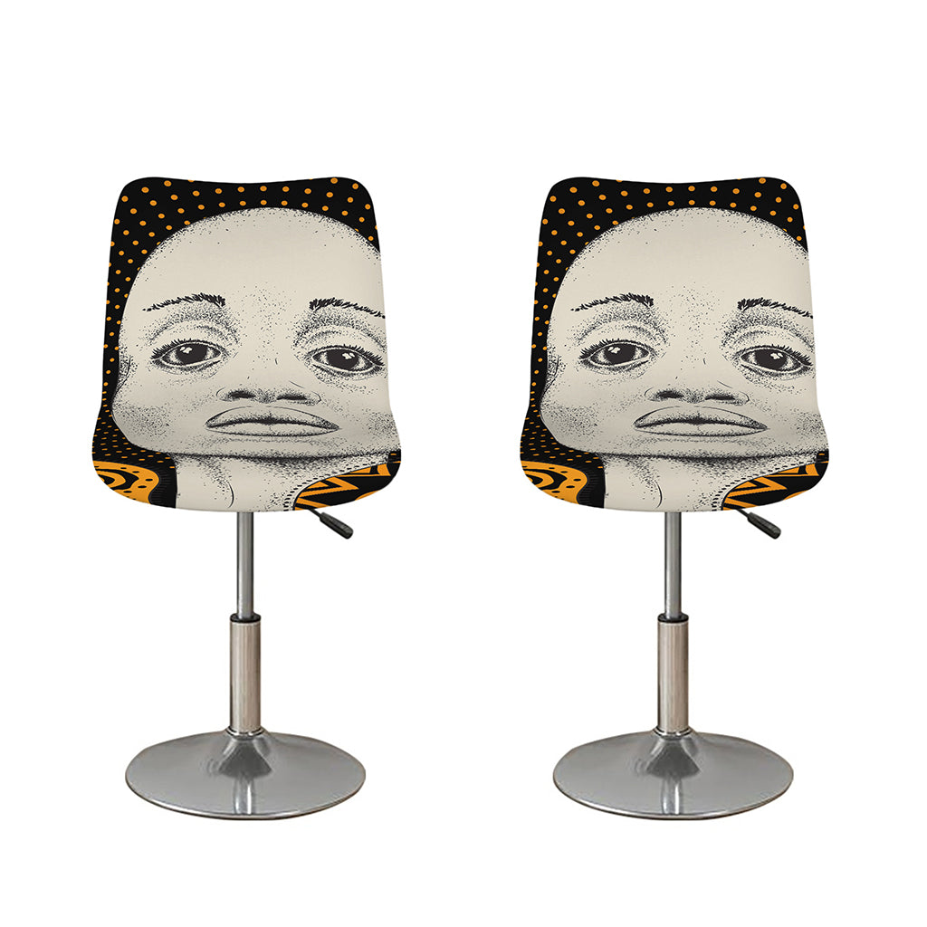 African Woman Print Bar Stool Covers