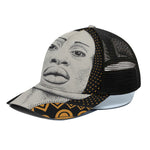 African Woman Print Black Mesh Trucker Cap